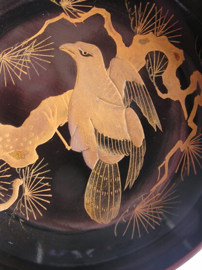 Lacquer chawan with bird of prey, 1868-1912 - Image 8