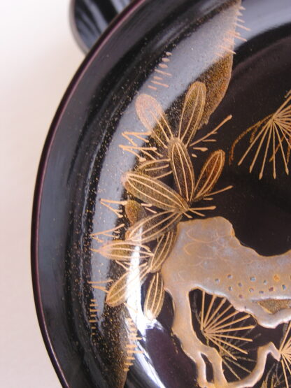 Lacquer chawan with bird of prey, 1868-1912 - Image 9
