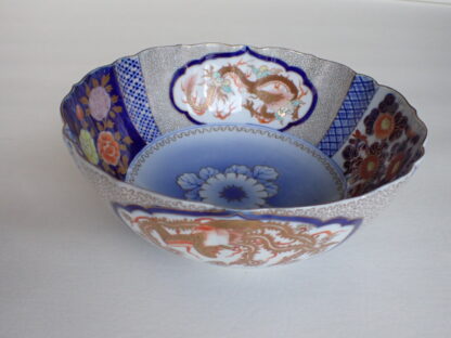 Fukagawa large bowl with dragon, phoenix and flowers