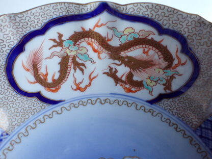 Fukagawa large bowl with dragon, phoenix and flowers - Image 6